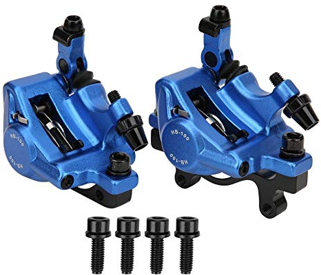 Hydraulische Scheibenbremse, HB-100 Fahrrad Aluminiumlegierung Mechanische Scheibenbremse Vorne Hinten Mountainbike Zusammengebautes Set(Blau)