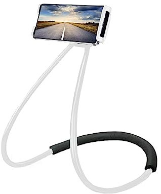 EightSpace Universal Cell Phone Stand Holder, Neck Phone Holder for Bed Mobile Phone Stand Flexible Stand Multiple Function Lazy Bracket DIY Free Rotating (white)