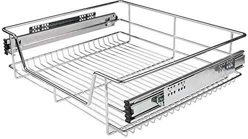 3 X 600MM Pull Out Wire Basket Kitchen Larder Base Unit Cupboard Storage Soft Close