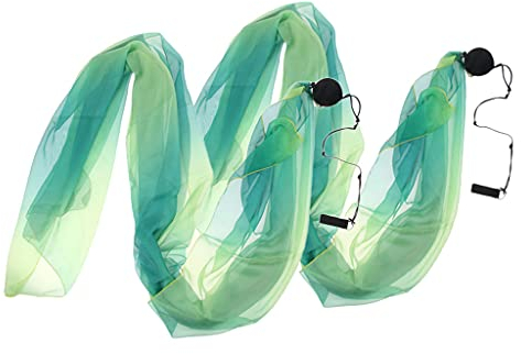 #N/A Sharplace 1 Paar Flowy Schleier Poi Werfen Bälle Nachgeahmte Seide Schal Verstellbaren Kette für Bauchtanz Yoga Bühne Tanzen Leistung Zubehör 206x70cm, 5