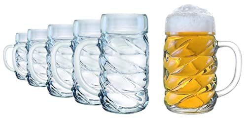 Stölzle Oberglas Lausitz Bierkrug aus der Kaiser Kollektion, Fassungsvermögen: 500 ml, 6er Set, spülmaschinentauglich, Maße: Höhe: 13,4 cm, Außendurchmesser: 9,5 cm, 5210052 DIAMOND Klar