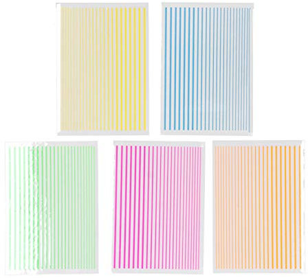 5pcs Nail Stripe Sticker, Nails Art Striping Tapes Line 3D Curve Stripe Lines Fingernail DIY Manicure Decoration for Wonen Girls
