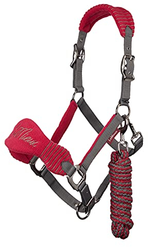 LeMieux Vogue Halfter & Führstrick – Maulbeere/Grau Extra Full