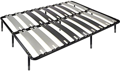 i-flair Metallbett Lattenrost 160x200 cm, Gästebett auf Füßen mit Stauraum, Lattenrahmen Ergo IF51 - für alle Betten geeignet