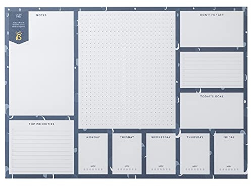 Busy B A3 Desk Pad with 36 Tear-Off Sheets, Navy