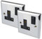 Volex 13A Switched Wall Socket 1 Gang Beaufiful Chrome Metal Front Plate Rounded Corners & Edges Pack of 2