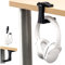 KIWIFOTOS Headphone Swivels Stand Hanger Under Table Desk Holder - Two-Axis Rotating Adjustable Arm Clamp & Cable Organizer for Sony Sennheiser Beats Xbox Gaming Headset Wired & Wireless Headphones