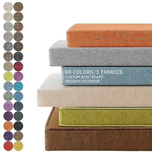 PHUSTJKL Benutzerdefinierte Stuhlkissen Bankkissen Bankauflage für Fensterbank, Abnehmbarem Wasserdicht Waschbar rutschfeste Gartenbankauflage, Bankpolster Sitzkissen für Outdoor (Dicke 3CM)