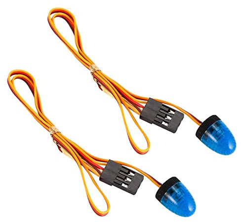 KEEDA 2 Stück RC LED Licht Rotierende Blinkende Lampe Polizei Beleuchtung für 1/8 1/10 1/12 RC Modell Auto HSP SCX10 1/14 RC Car Tamiya Traktor RC Engineering Truck (Blau)