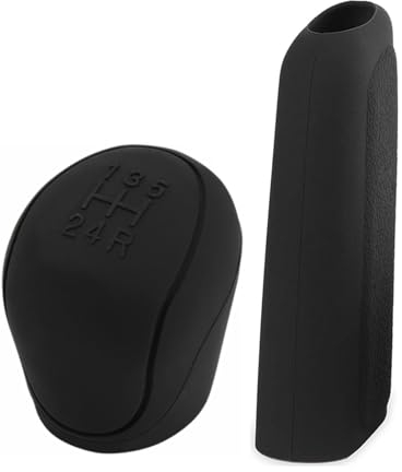 TUKNN Auto Schaltknauf Abdeckung, Silikagel Handbremse Abdeckung,Auto Schaltknauf Cover, Auto Schaltknauf Schutzhülle, Universal, Anti Rutsch, Verschleißfeste, für Auto Zubehör, 2 Stück (Schwarz)