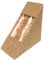 50 Recyclable Kraft Paper Sandwich Wedges with Clear Window - Deep Fill Triangles - Disposable Sandwich Box Ideal for Food Packaging/Lunch Box/Bakery