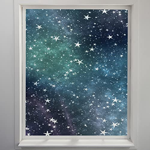 Fensterfolie Grüner Stern Blau Sichtschutzfolie Fenster Klebstofffrei Fensterfolie Blickdicht Milchglasfolie Selbstklebend Fenster Fensterfolie Selbsthaftend Folie Fenster Sichtschutz 60x200cm