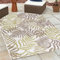 HomebyHome Outdoor Teppich Wetterfest 120x170 cm Sisal Optik Palmen Design Rechteckig Beige - Balkon Teppich Wasserfest Küchenteppich - Für Garten, Terasse, Camping, Außenbereich Teppich