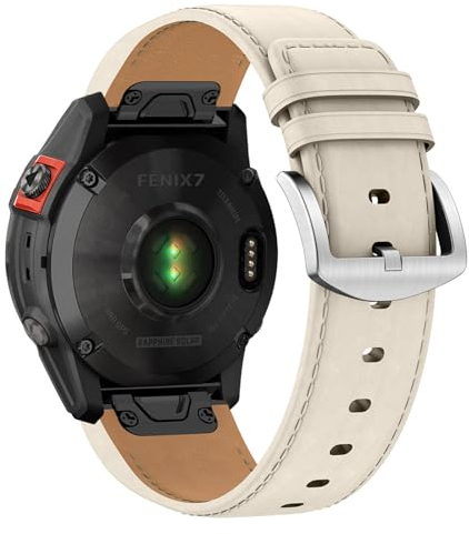 Fenix 8 47mm Leder Armband, 22mm Uhr Ersatzarmband für Fenix 7, Fenix 7 Solar, Fenix 7 Sapphire Solar, Fenix 7 Sapphire pro,Fenix 6 /pro/Sapphire, Fenix 5 /plus, Forerunner 935/945/955, Quatix 5/6/7