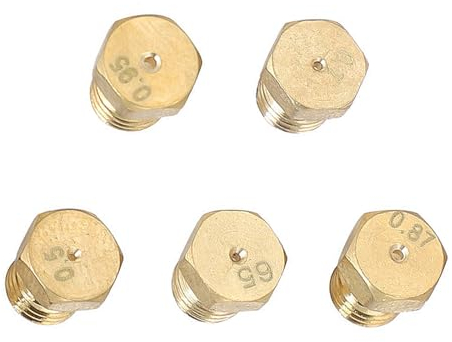 Juego de 5 quemadores para cocina de gas LPG, boquillas de propano butano, 1 x 0,50, 1 x 0,65, 1 x 0,70, 1 x 0,87, 1 x 0,95, boquilla de repuesto para encimera de gas