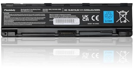 Pinsinholy PA5109U-1BRS PABAS272 Battery for Toshiba Satellite C40 C50 C50-A C50D C50t C55 C55-A C55D C55t C70 C70-A C70D C75 C75D L70 C50D-A C55D-A C50-A-14W C55-A-1H9 C55-A-1GJ C55-A-1GK