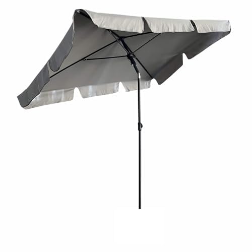AKORD Parasol de Jardin Exterieur Rectangulaire FLOKS | 125x200x235 cm Parasol Inclinable avec protection UV | Imperméable Coupe-Vent Pare-Soleil | Balcon Jardin Patio | Gris Clair