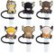 6PCS Highland Cow Silicone Straw Cover Cap for Stanley Cup Decor, Drinking Straw Topper Accessories Without Straws for Kids Party Favors