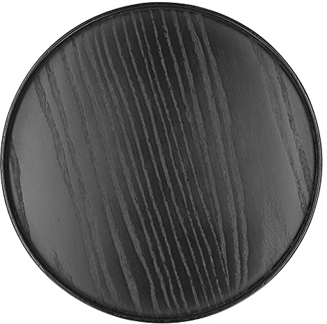 Bandeja Redonda De Madera Para Servir, Bandeja Negra Para Servir, Bandeja De Madera, Bandeja Redonda Para Mesa De Centro, Bandeja Circular De Madera Para Restaurante(30cm)