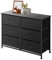AxisFurn Kommode mit 6 Stoffschubladen, Schrank mit Griffen und Tischplatte, Sideboard Metallgestell, Aufbewahrungsschrank für Schlafzimmer, Wohnzimmer, Flur, 80 * 30 * 65 cm, Schwarz