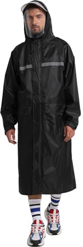 MRWiZMS Poncho Antipioggia Bici, Impermeabile Uomo Donna, Giacca con Visiera Trasparente, Interno Rivestito in Mesh, Ideale per Campeggio, Trekking, Escursionismo (IT, Testo, L, Regular, Regular, A)