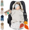 ULLENBOOM Einschlagdecke Babyschale, 100% OEKO-TEX Materialien, Leo (Made in EU) - Babydecke für Kindersitz oder Kinderwagen, kuschelige Decke für Babys, Ideal für Herbst und Winter
