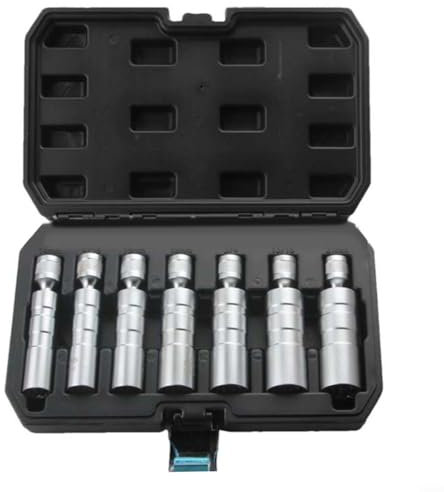 HOHOVYVY 7 Stück Zündkerzenschlüssel Satz,3/8 Zündkerzenstecker-Set Magnetische Steckschlüssel Kombiwerkzeug
