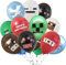 18Pcs P-ixel Balloons, Gam-ing Theme Party Supplies Pi-xel Birthday Decorations for Boys Girls Adults P-ixel Party Bag Fillers Room Deco