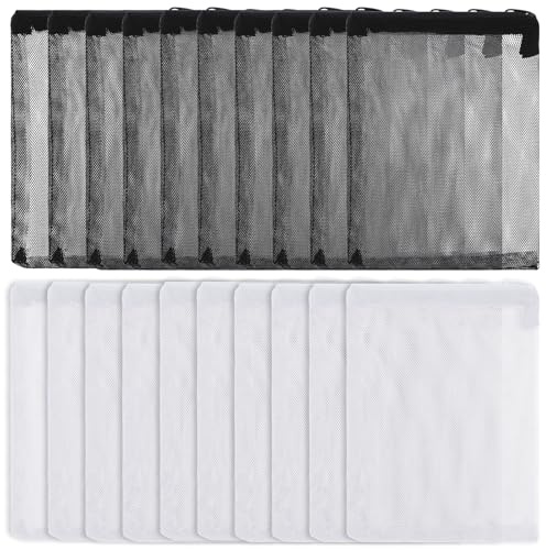 Hpmjz 20 Stück Netzfilterbeutel Media Mesh Beutel Filterbeutel Aquarium Fischtank Mesh Filterbeutel Wiederverwendbare Filtersack mit Reißverschluss für Aquarienbälle Aktivkohle Pelletkohle Biokugeln