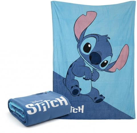 Coperta per bambini Stitch 160 x 130 cm - Coperta morbida e leggera per bambini e bambine, calda, piacevole e molto confortevole al tatto, ideale per letto o divano