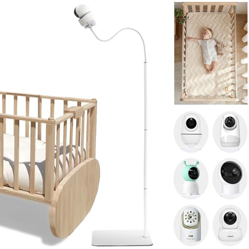 Babyphone-Ständer mit verstellbarer Höhe, kompatibel mit Hello-Baby HB6550 HB6250 HB6081 und anderen Marken von Gukufa Drill-Free Setup (Ständer mit... (170,2–175,3 cm)