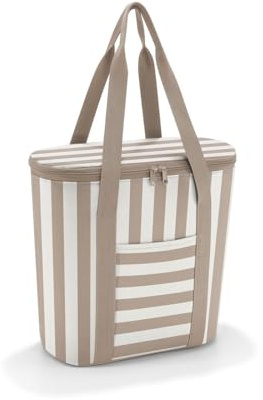 reisenthel thermoshopper summerstripes Coffee – Kühltasche für den Einkauf oder das Picknick mit 2 Trageriemen – Aus wasserabweisendem Material