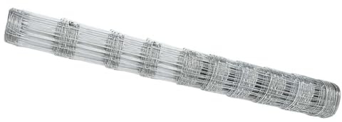Xhnifbn Feldzaun 25 x 1,2 m Silber Verzinkter Stahl Rechteckiges Gartenzaun Design Modernes Staketenzaun Element Robust für Garten, Balkon, Camping, Hundezaun