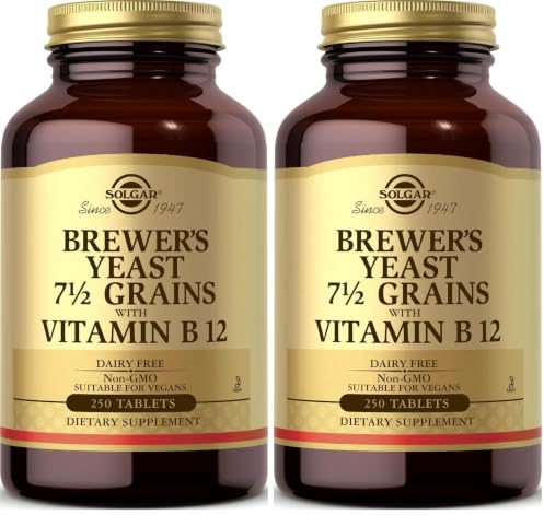Solgar Brewer's Yeast with Vitamin B12 Tablets - Pack of 500 - Rich Source of Protein, Vitamins, Minerals and acids - Healthy Nervous System - Vegan