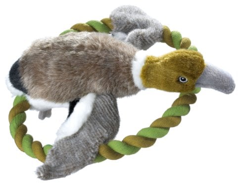 HUNTER WILDLIFE TRAINING DUCK Hundespielzeug, naturgetreu, Plüschspielzeug mit Tau, Ente, M