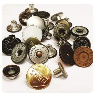 Fat-catz-copy-catz 5X 20mm Hammer On Jeans Tack Buttons Bronze, Silver, Gold - 5 Buttons per Pack