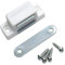 Merriway® BH00396 (4 Pcs) Heavy Duty Magnetic Cupboard Cabinet Door Catches, White Small 43 x 18 mm with Single Plate and Screws, 6 kg Pull Strength - Pack of 4 Pieces