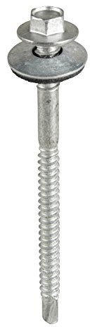 TIMco LH115W16B Hex No.3 Self-Drilling Screw 5.5/6.3 x 115 and M16 Washers - Silver Ruspert (Box of 100)