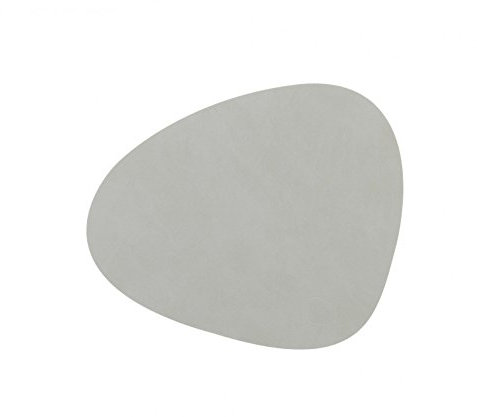LindDNA Curve S Tischset, Leder, Hellgrau, 24 x 28 cm