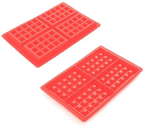 mixed24 Silikon Backform Kuchenform Pralinenform Tortenform Eiswürfel Brotform Förmchen Backformen Schokoladenform (Waffelform)