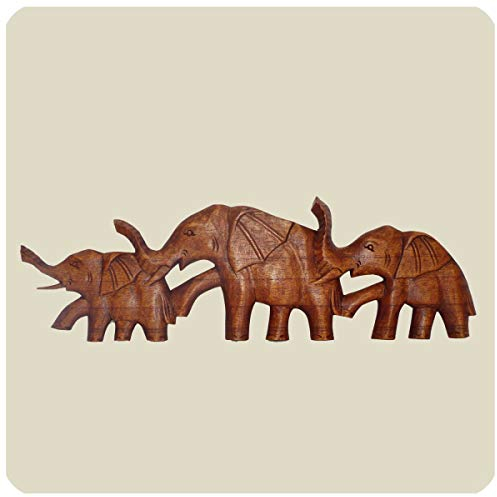 Simandra Wandmaske Elefant I Holzmaske aus Suar-Holz I afrikanische Schnitzerei I Handarbeit I Wanddekoration