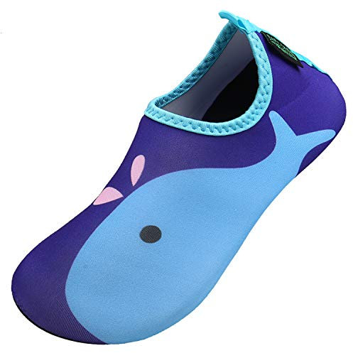 SAGUARO Sommer Badeschuhe Schnell Trocknend Amphibisch Wasserschuhe rutschfeste Schwimmschuhe Outdoor Sport Strandschuhe,Delphin Blau,34/35