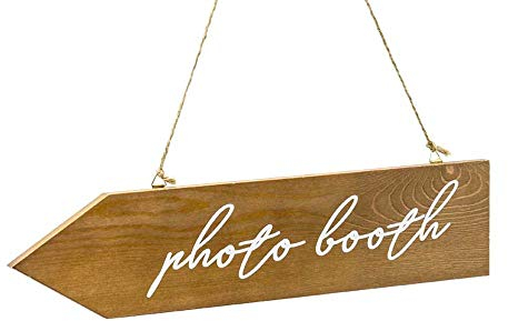 Photo booth Deko Holzschild Pfeil 36x7,5cm Fotobox Zubehör Holz Wegweiser hängend Hochzeit Hängedeko