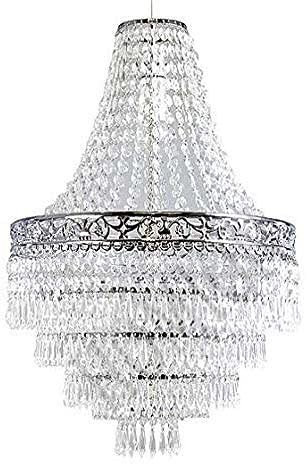 Chandelier Style Ceiling Light Shade Droplet Pendant Acrylic Crystal Bead Luxury (Knight Bridge OP134)