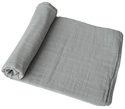 mushie Musselin Baby Wickeldecke | 100% Bio-Baumwolle | Sichere, Hochwertige & Langlebige Erstausstattung für Kleinkinder Kinder Jungs & Mädchen (Belgian Grey)