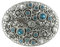 Belts.com Gürtelschnalle mit Swarovski-Kristallen, Antik/Messing, oval, mit Blumenmuster - Silber - Einheitsgröße