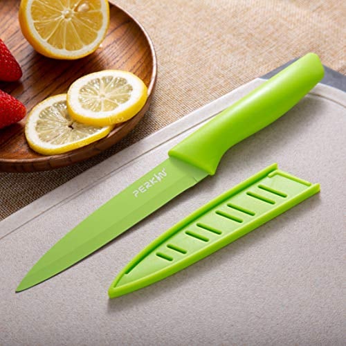 Perkin Cooking Knife Stainless Steel Kitchen Knife with Sheath and Ergonomic Handle - Utility Knife Kitchen