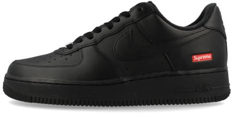 Nike Air Force 1 Low CU9225 001 Supreme Herren-Sneaker, Mini-Box-Logo, Schwarz, Größe 40, Schwarz, 44 EU
