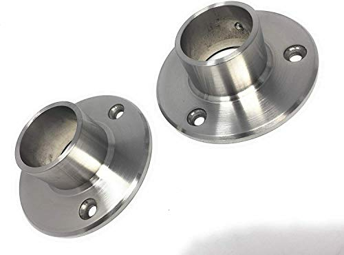 2 Stck Bodenflansch V2A Rohr Geländer Flansch 33-48 mm Edelstahl Balkon Wand (48,4)
