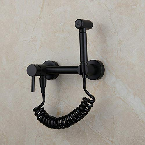 Wieoc Matte Black Bidet Dusche Wasserhahn Massiv Messing Bidet Wasserhahn Mischer Hot & Cold Tap Toilette Dusche Armaturen